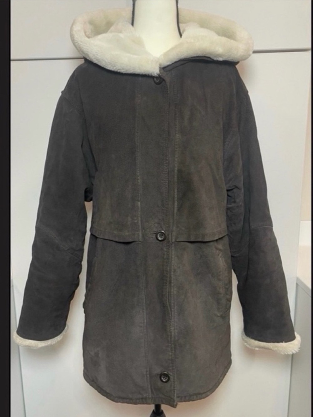 Vintage Wilsons Real Leather Brown Suede Coat Cozy Fur Lined Jacket Unisex - Picture 1 of 11